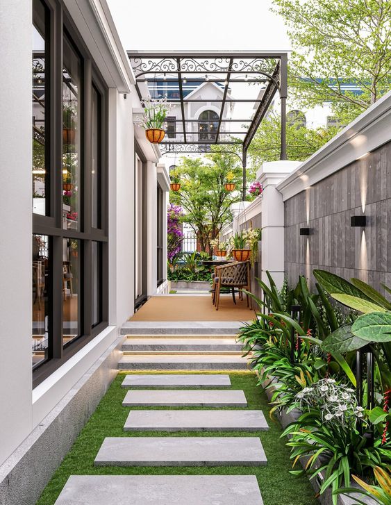 ý tưởng thiết kế vườn bên hông nhà 